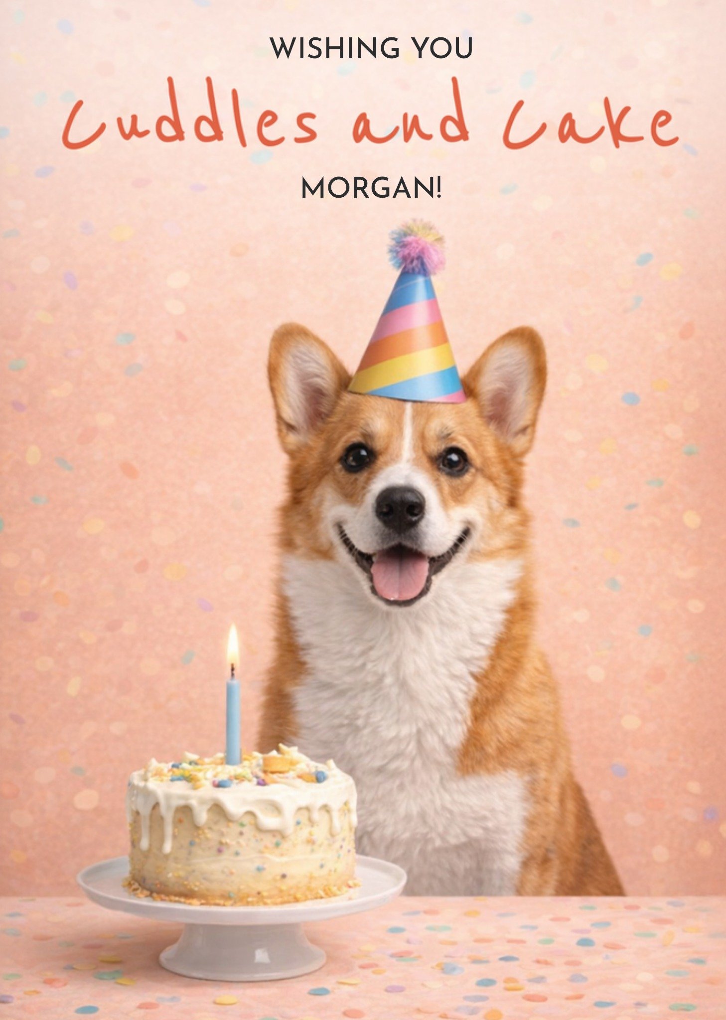 Verjaardagskaart Wishing you cuddles cake Greetz