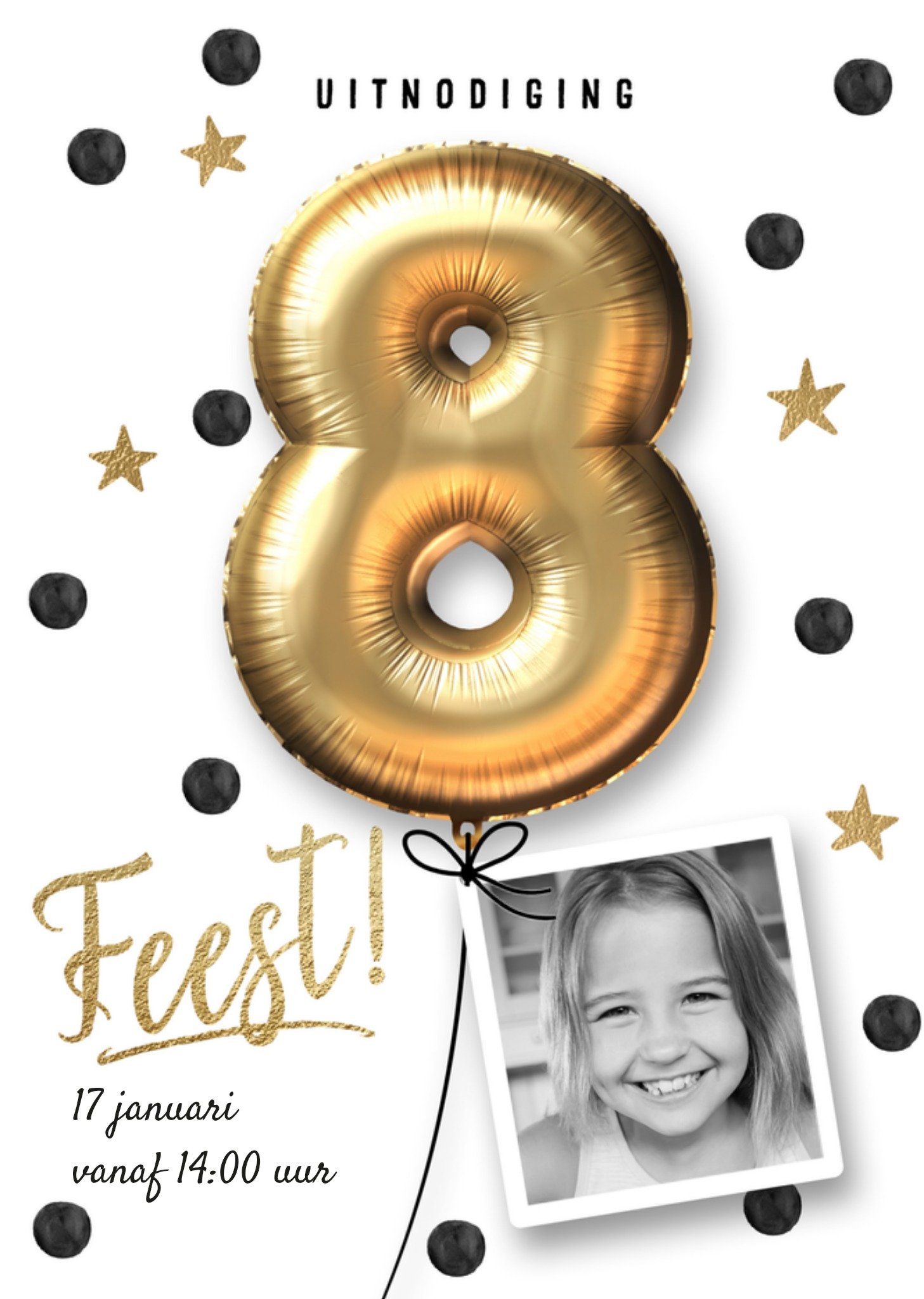 Uitnodiging Kinderfeestje 8 jaar Kaart Luckz