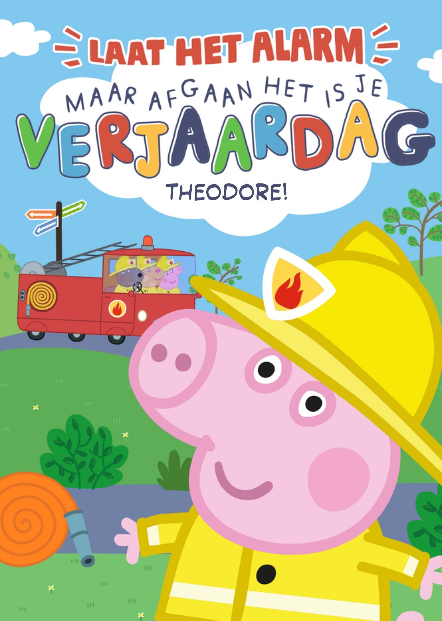 Verjaardagskaart Laat het alarm Kaart Peppa Pig