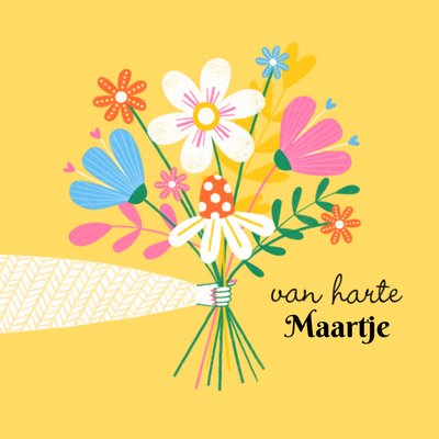 Marieke Witke | Verjaardagskaart | Bloemen boeket | Met naam