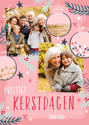 Foto Upload Versiering Oma Kerstdagen Kaart