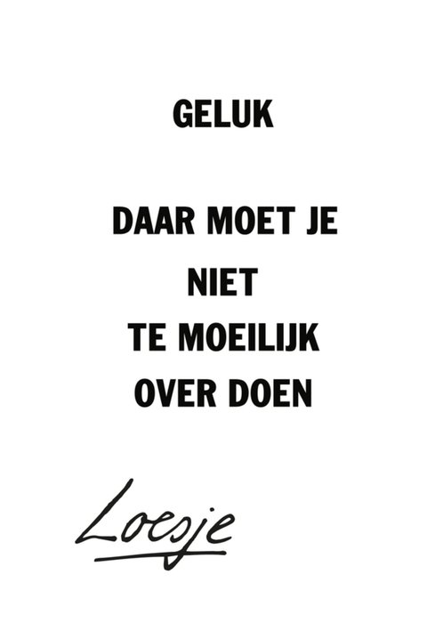 Loesje | Geboortekaart | Geluk