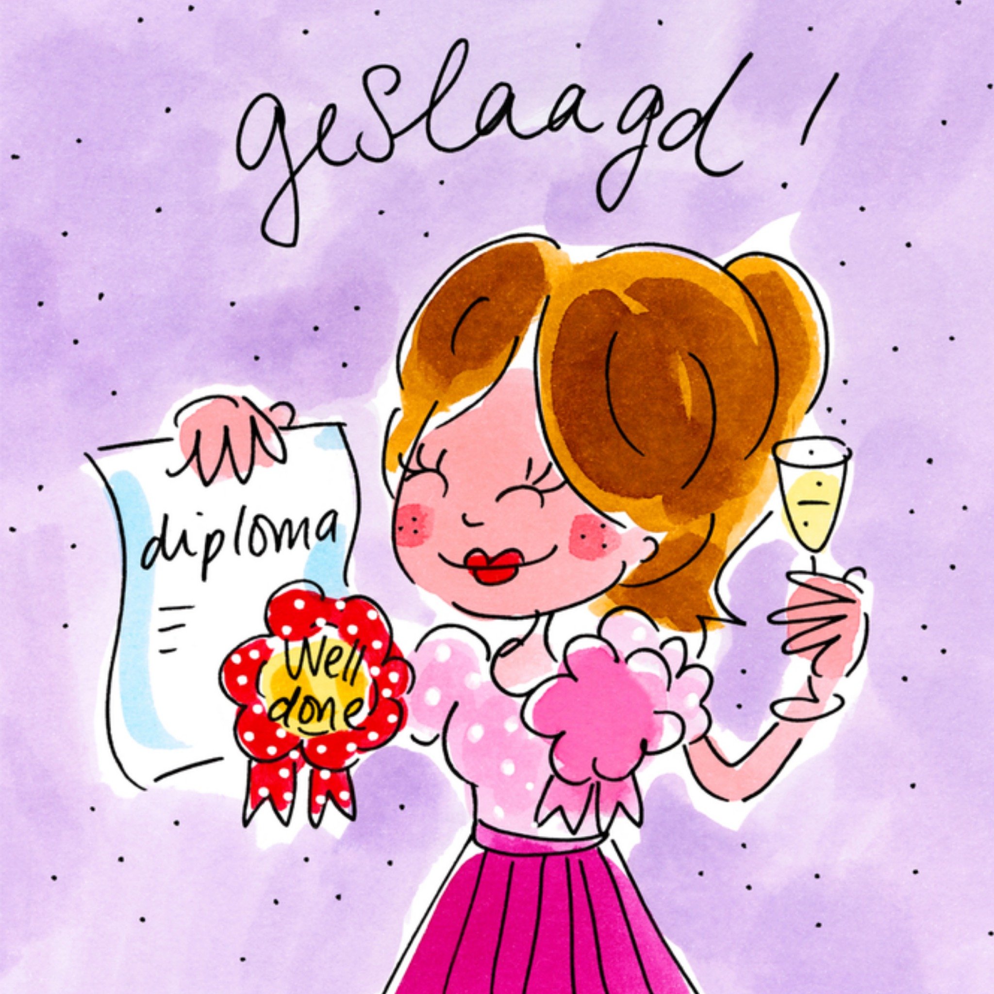 Geslaagd kaart Paars Tiener Vierkante Kaart Blond Amsterdam