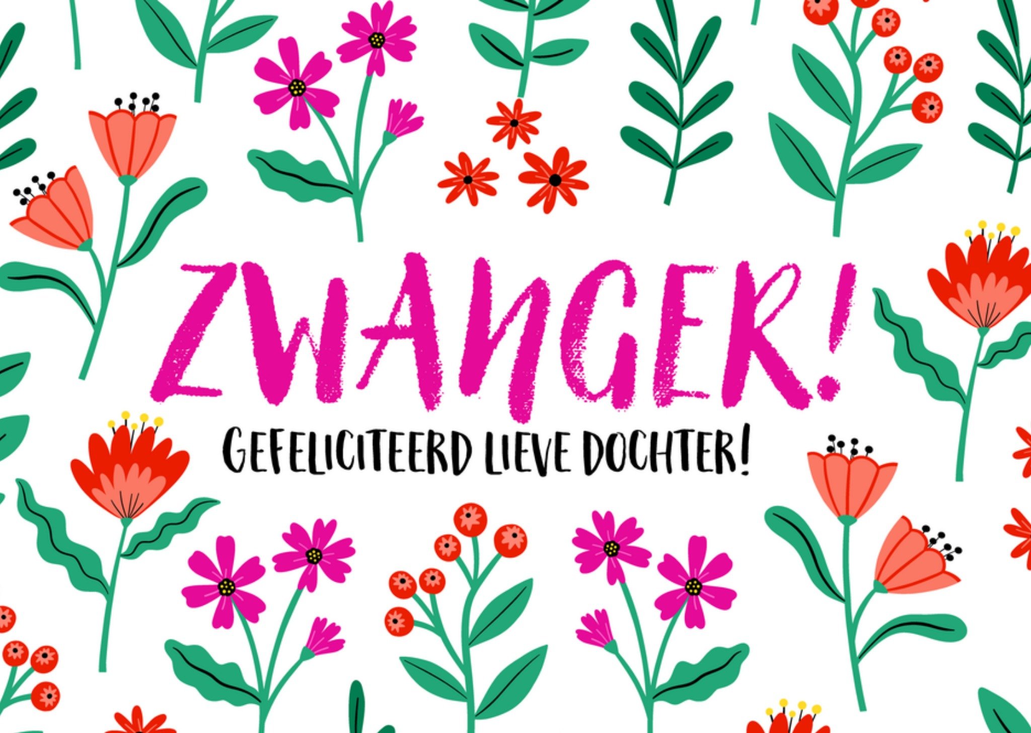 Zwangerschapskaart Zwanger! Kaart Greetz