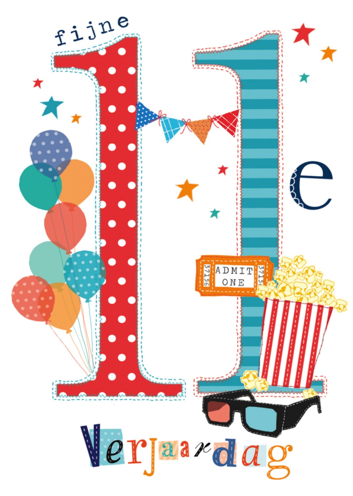 Abacus Verjaardagskaart 11 bioscoop Kaart Abacus Cards