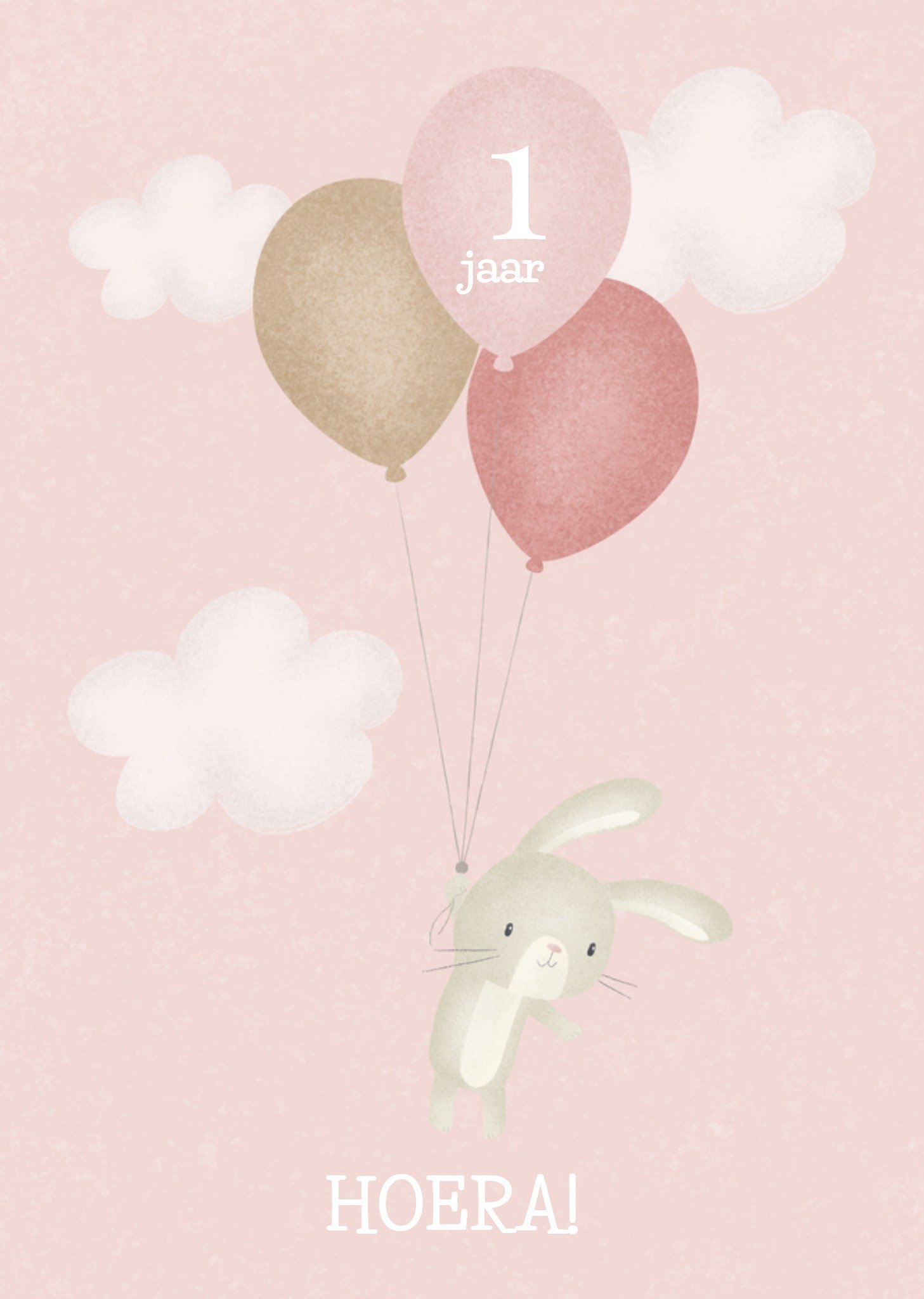 Verjaardagskaart Meisje Ballonnen Kaart Little Dutch