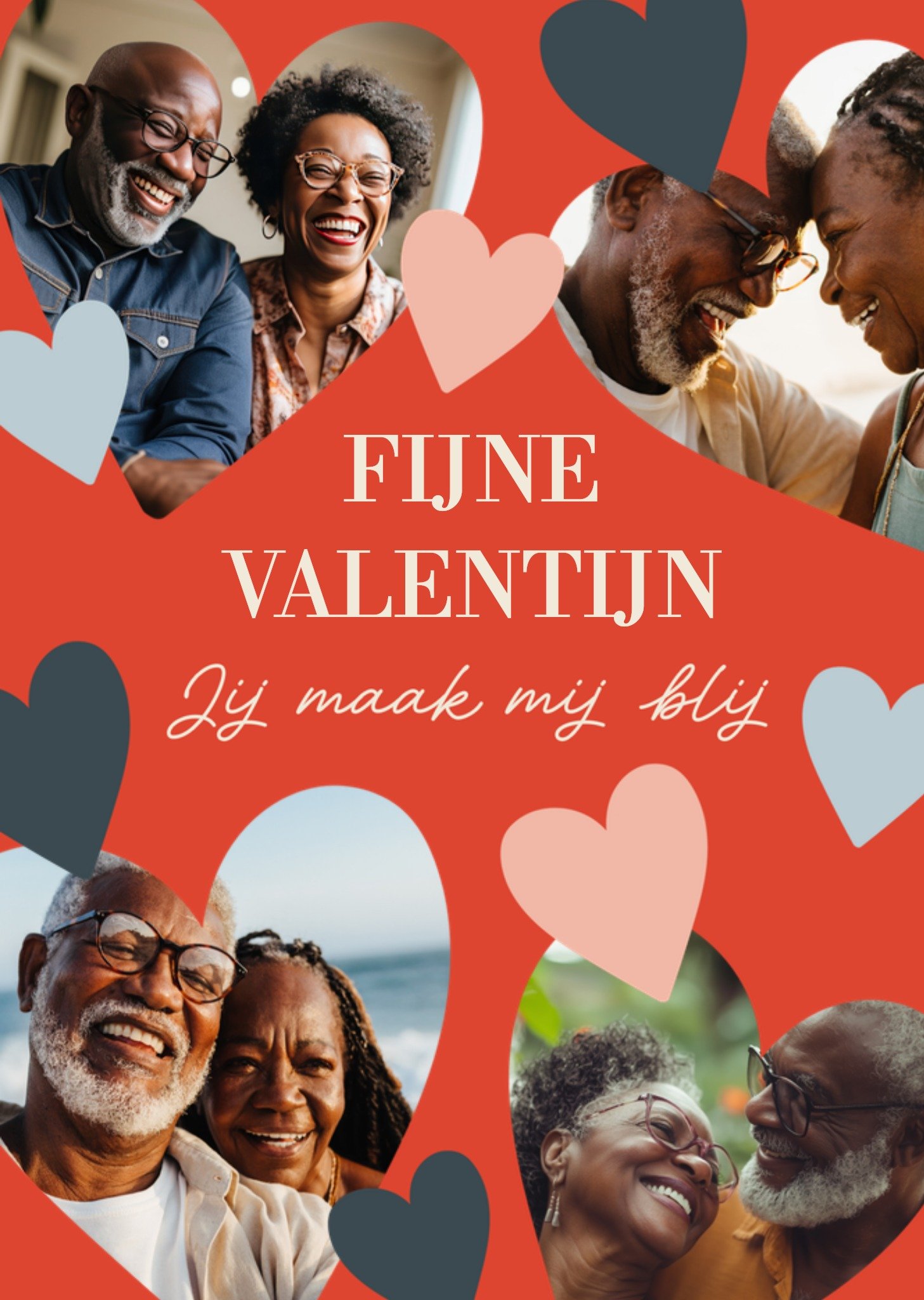Valentijnskaart Fijne Valentijn Jij Maak Mij Blij Aanpasbare foto enn tekst Kaart Greetz