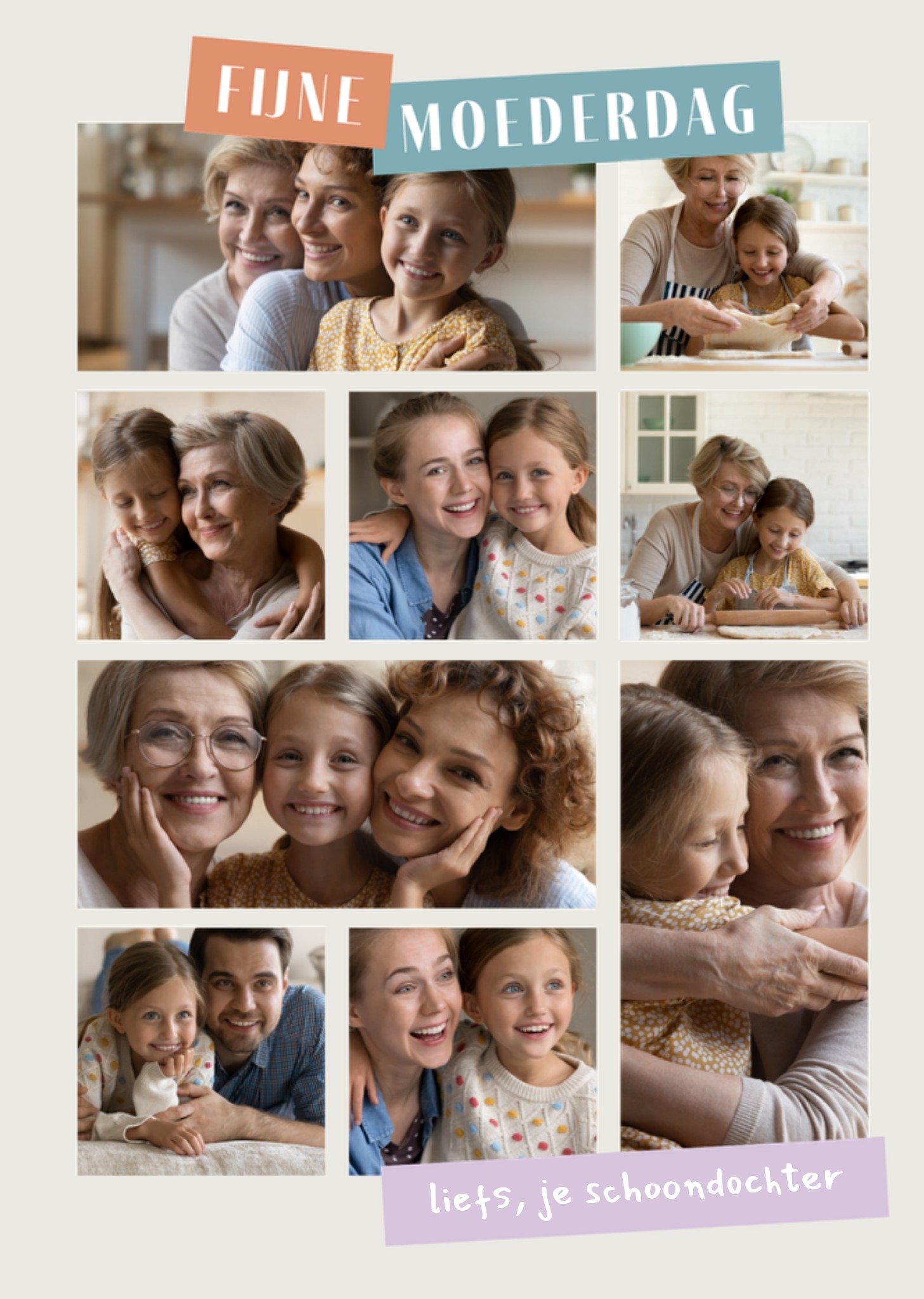 Moederdagkaart Fijne Moederdag Liefs, je schoondochter Fotokaart Aanpasbare tekst Kaart Greetz