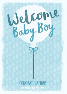 Greetz | Geboortekaart | Balloon Welcome Baby Boy | Aanpasbare tekst