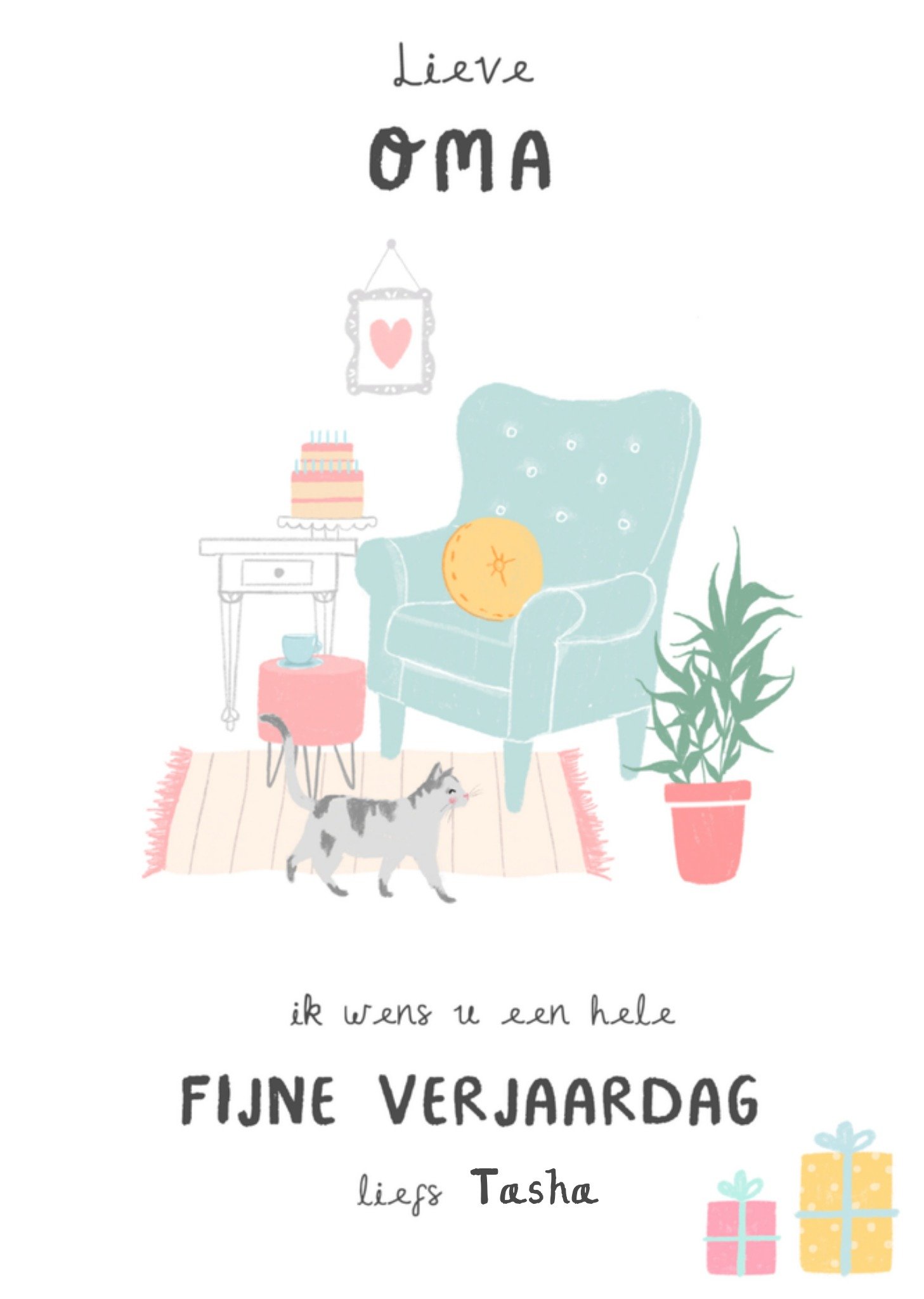 Verjaardagskaart met naam Kaart Millicent Venton