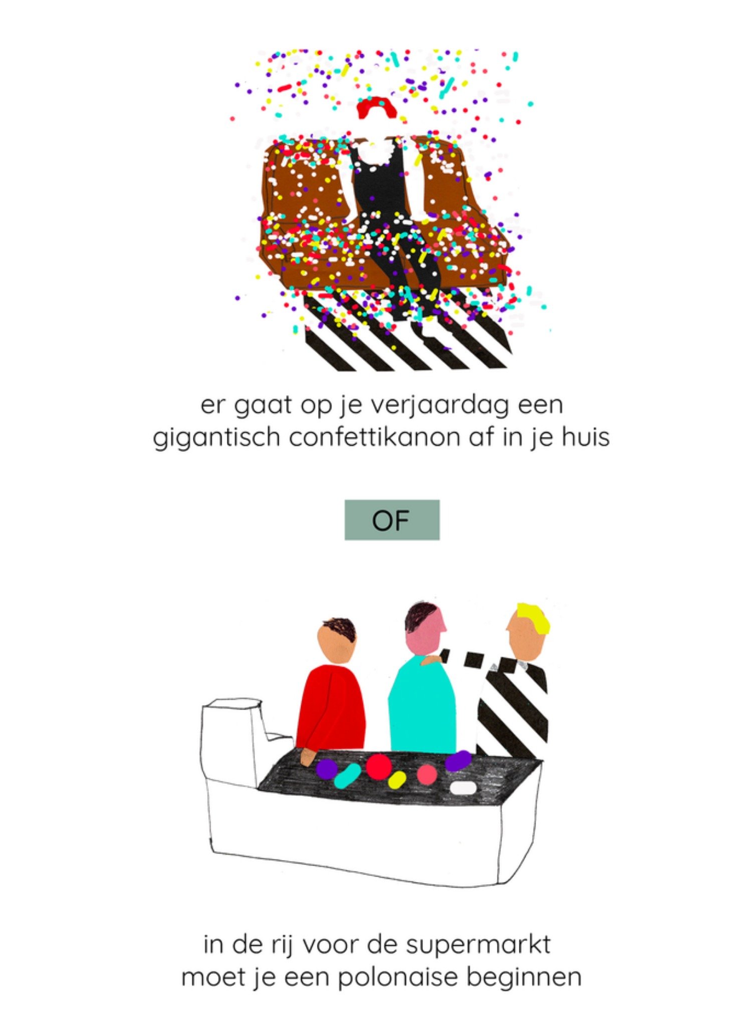 Verjaardagskaart Confetti Kaart Dilemma op Dinsdag