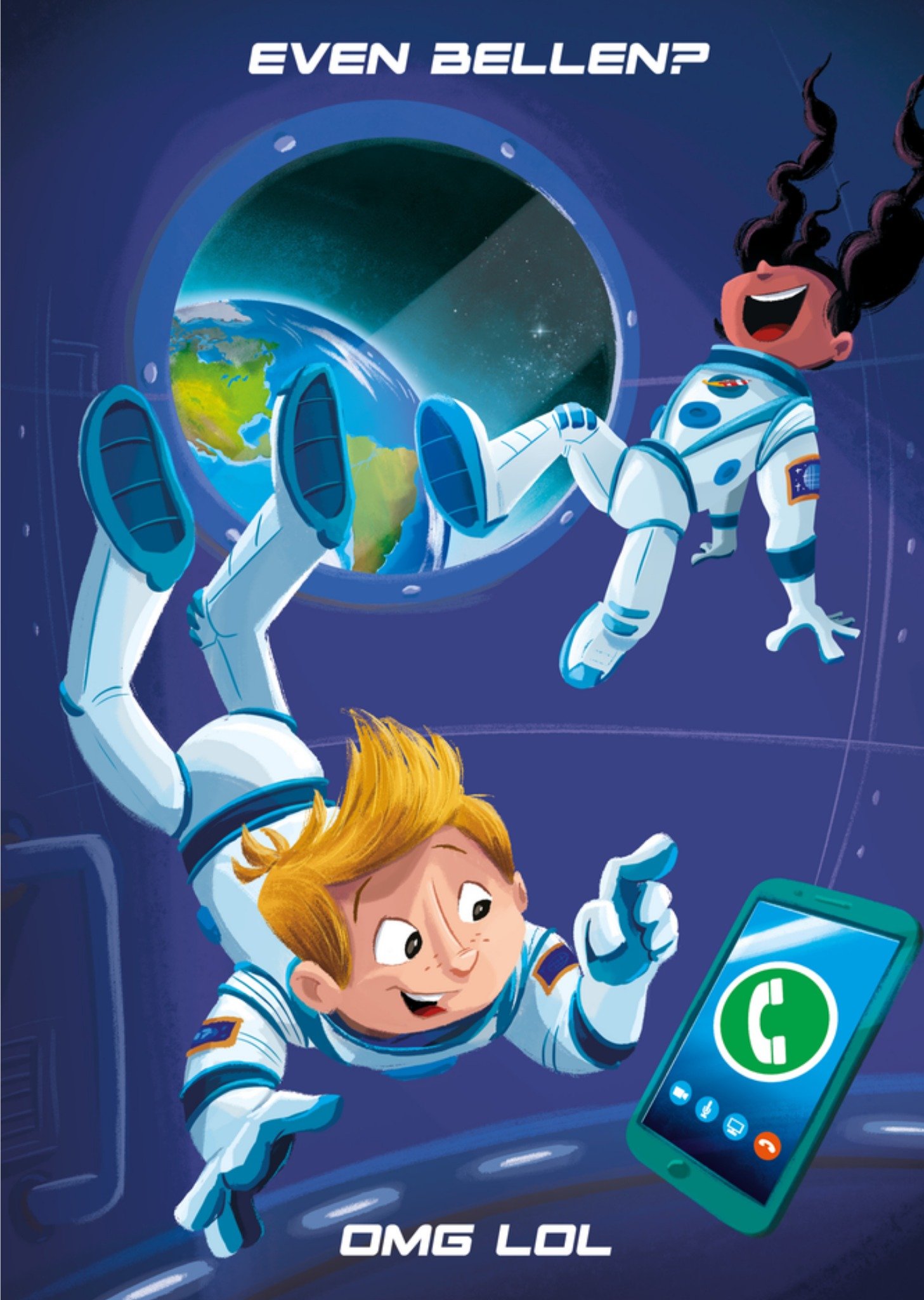 De Kleine Astronauten Zomaar kaart Even bellen? Kaart André Kuipers en de Kleine Astronauten
