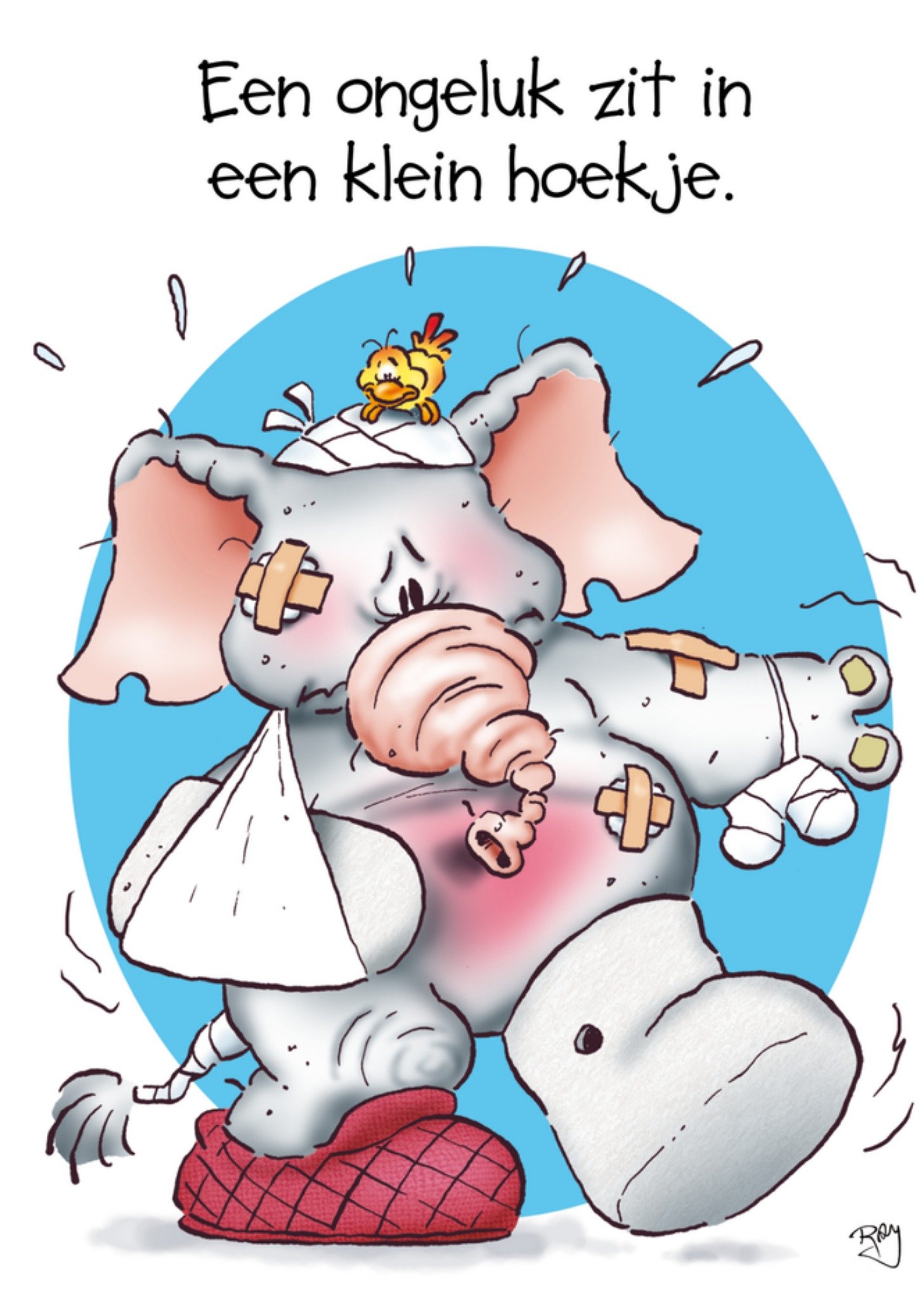 Beterschapskaart olifant Kaart Doodles