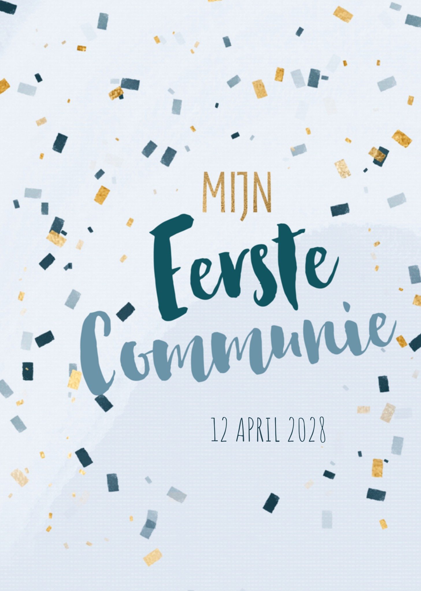 Uitnodiging Communie confetti Kaart Greetz