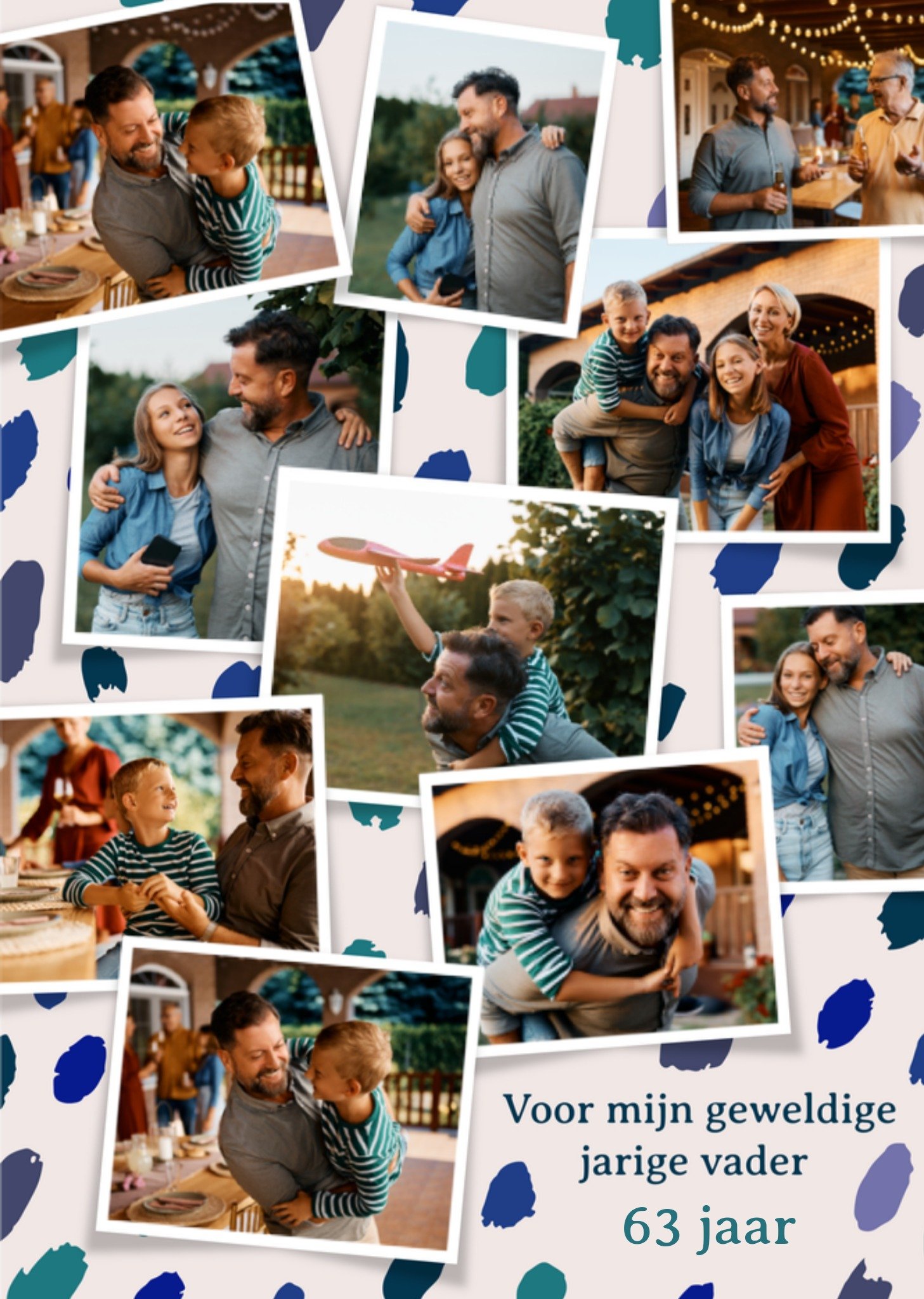 Verjaardagskaart Voor mijn jarige vader Met fotos en leeftijd Kaart Greetz