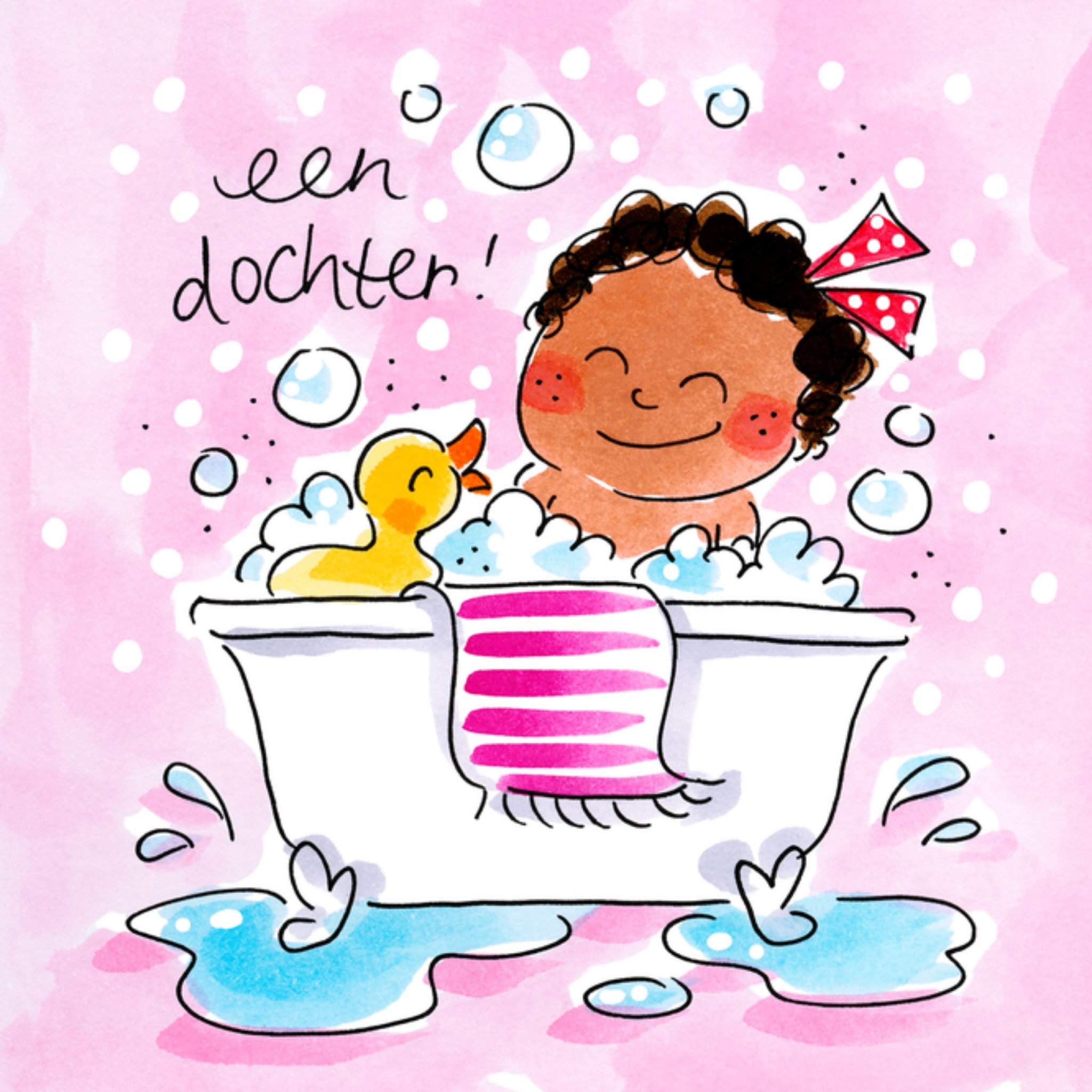 Geboortekaart Een Dochter Vierkante Kaart Blond Amsterdam