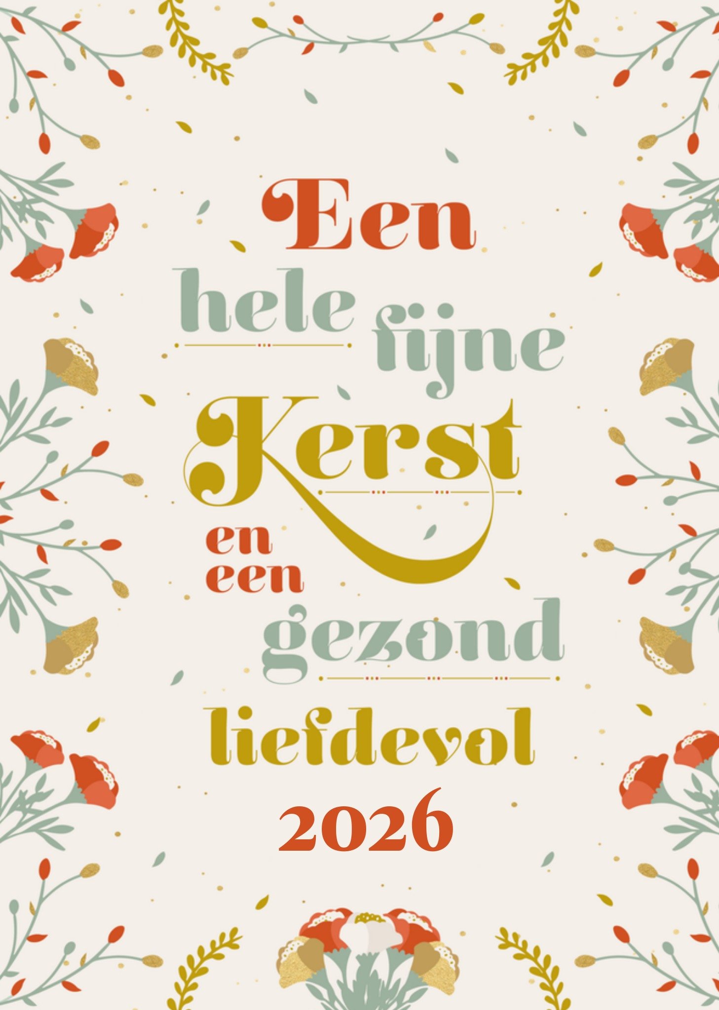 Greetz Kerst Bloemen Vrouw Standard Card