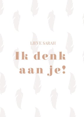 Ik Denk Aan Je Veerpatroon Typografisch Sterkte Kaart