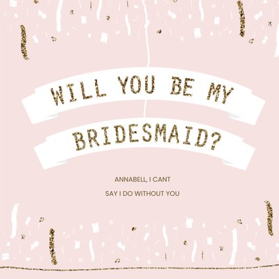 Wil Jij Mijn Bruidsmeisje Zijn Glitter Confetti Typografisch Kaart