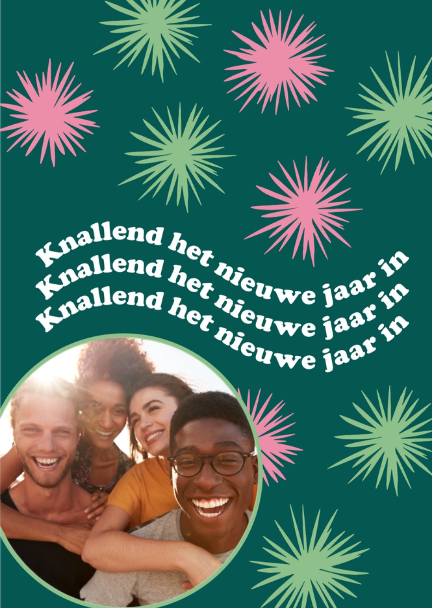 Nieuwjaarskaart Met foto Knallend het nieuwe jaar in Kaart Greetz