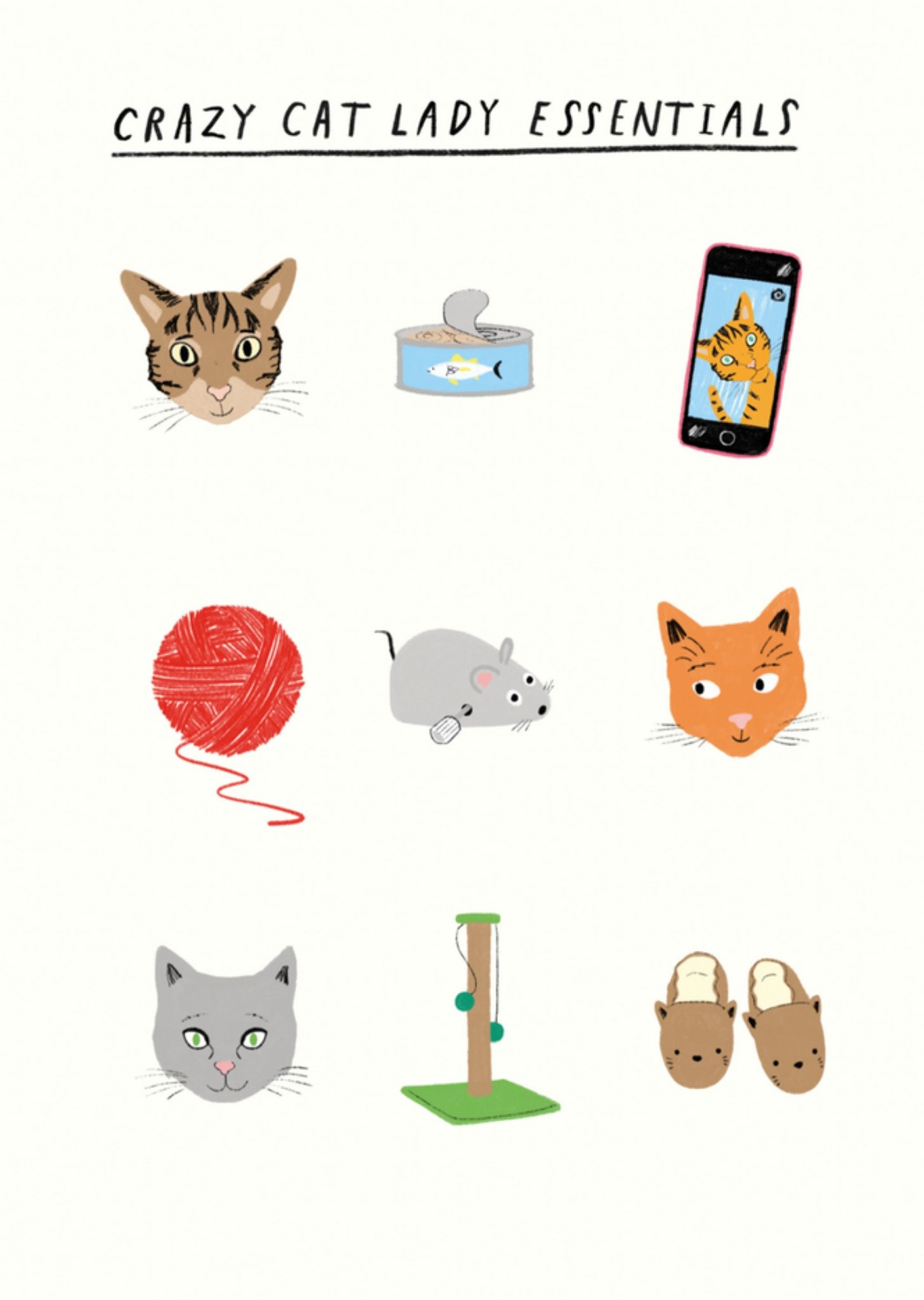 Verjaardagskaart cat lady Kaart Pigment