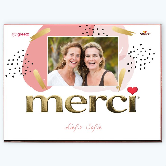 Merci | Liefs met eigen foto en naam | 675g