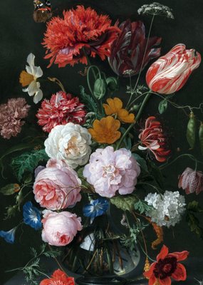 Klaas de Jong | Kunstkaart | stilleven met bloemen