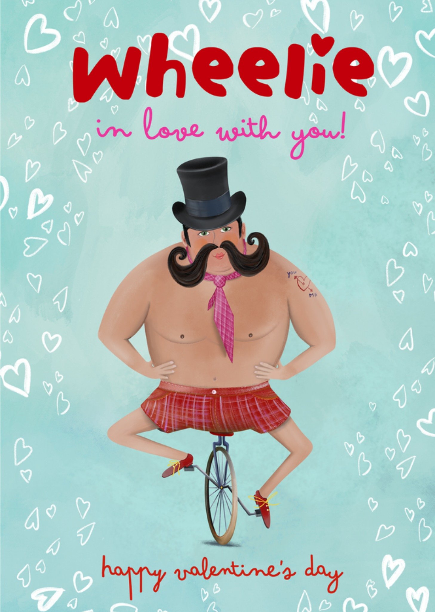 Patricia Hooning Valentijnskaart Wheelie in love with you Kaart Fishuals