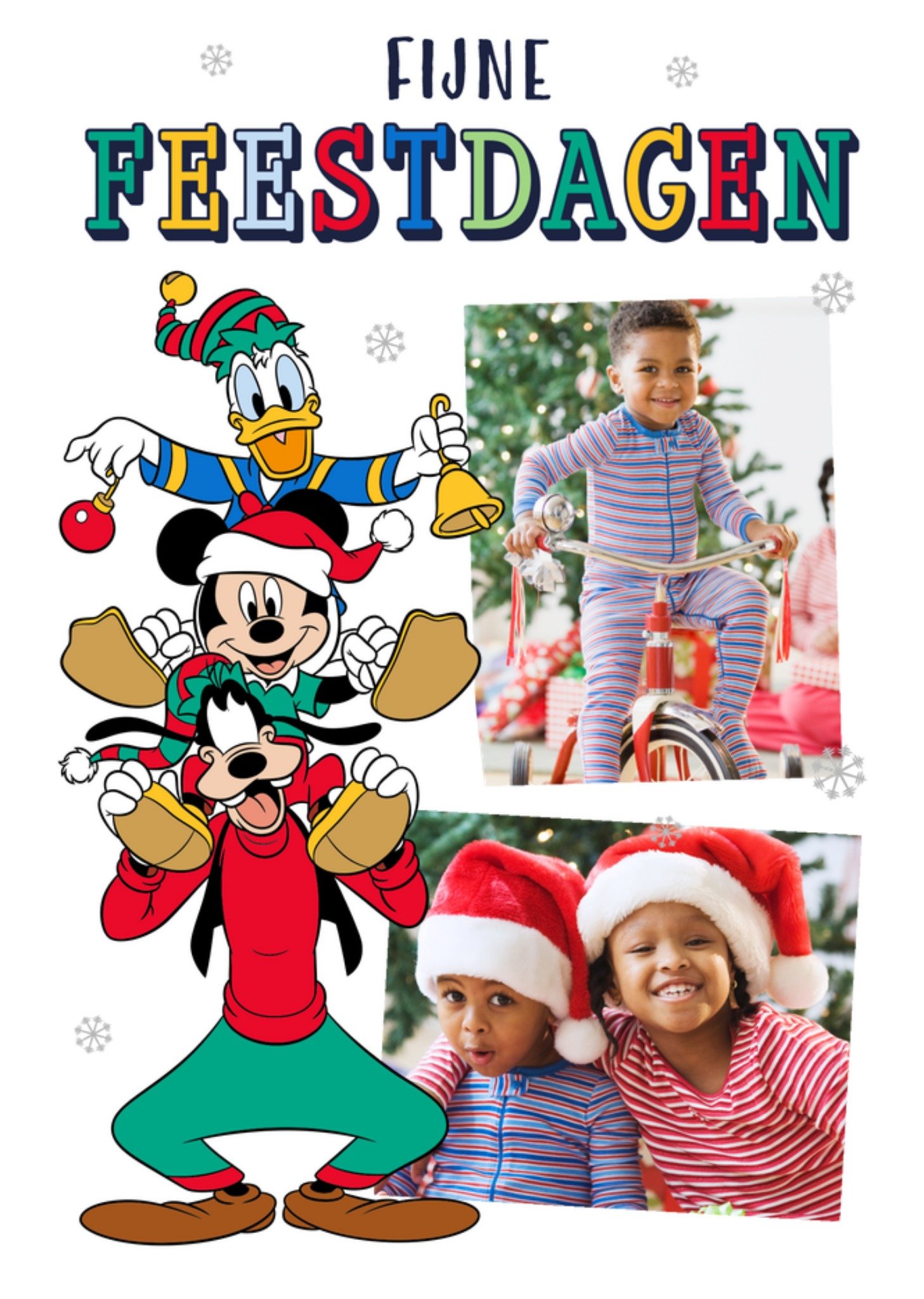 Disney Kerstkaart Met fotos Fijne feestdagen Mickey Mouse