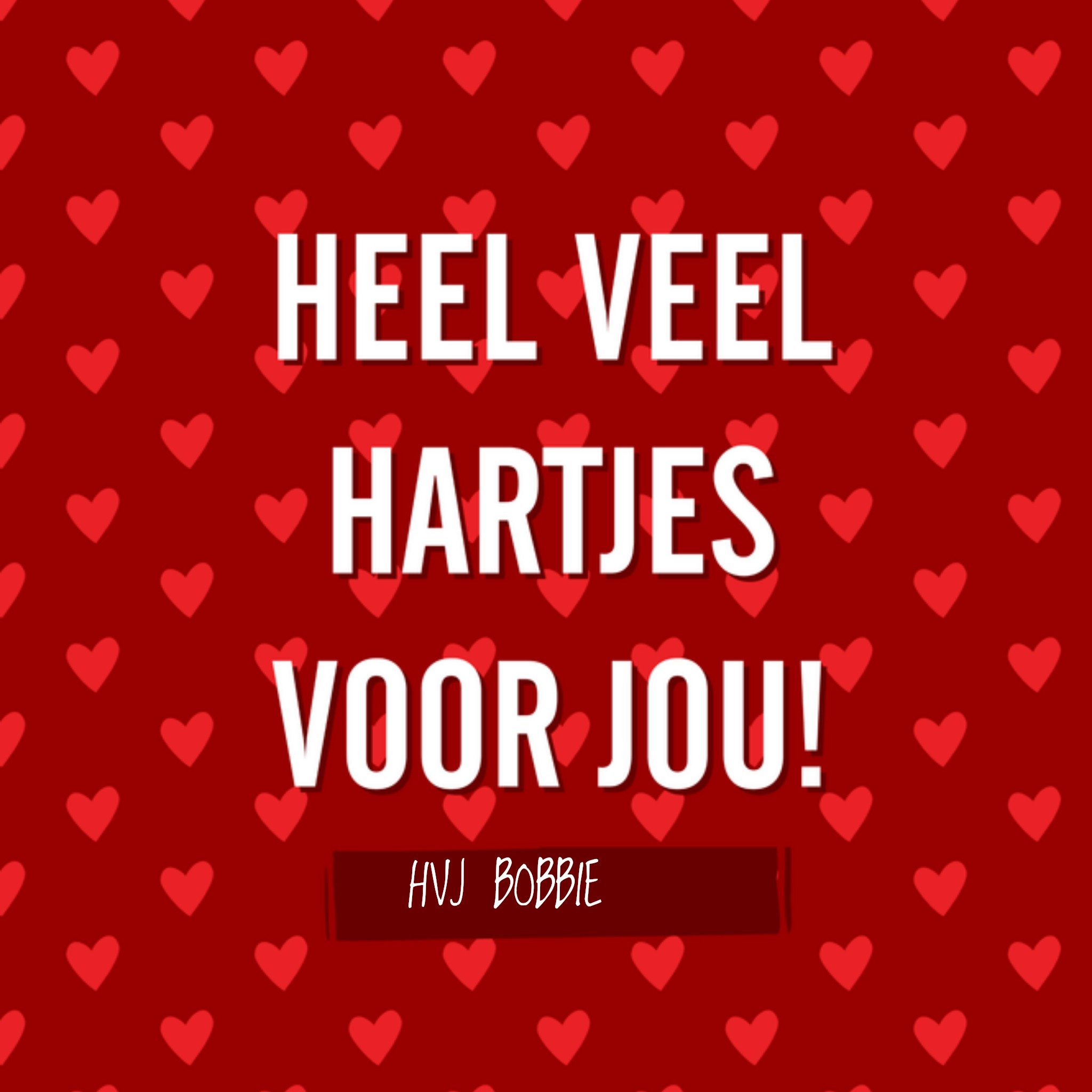 Greetz Valentijnskaart Heel veel hartjes Vierkant