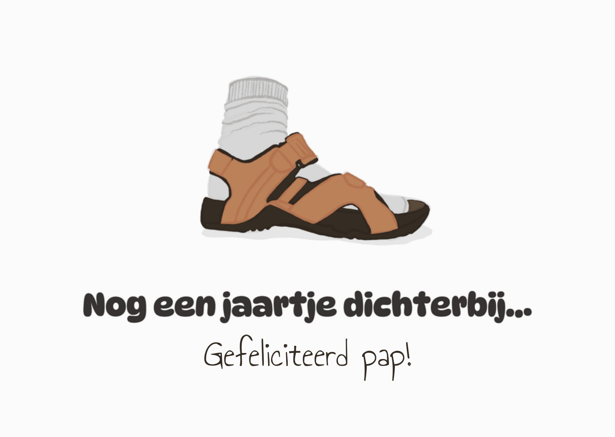 Greetz Verjaardagskaart Sokken en sandalen Pap Standard Card