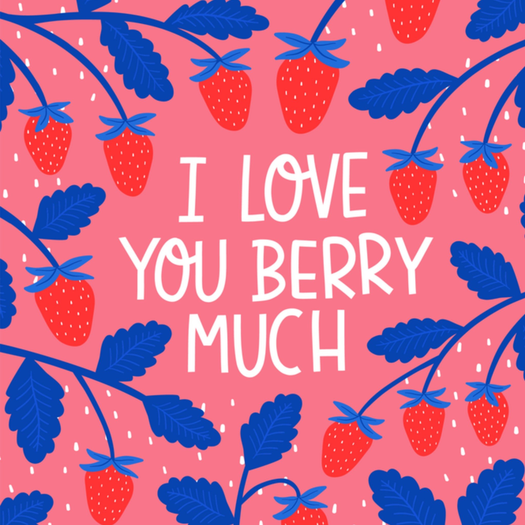 Greetz Valentijnskaart I love you berry much Vierkant