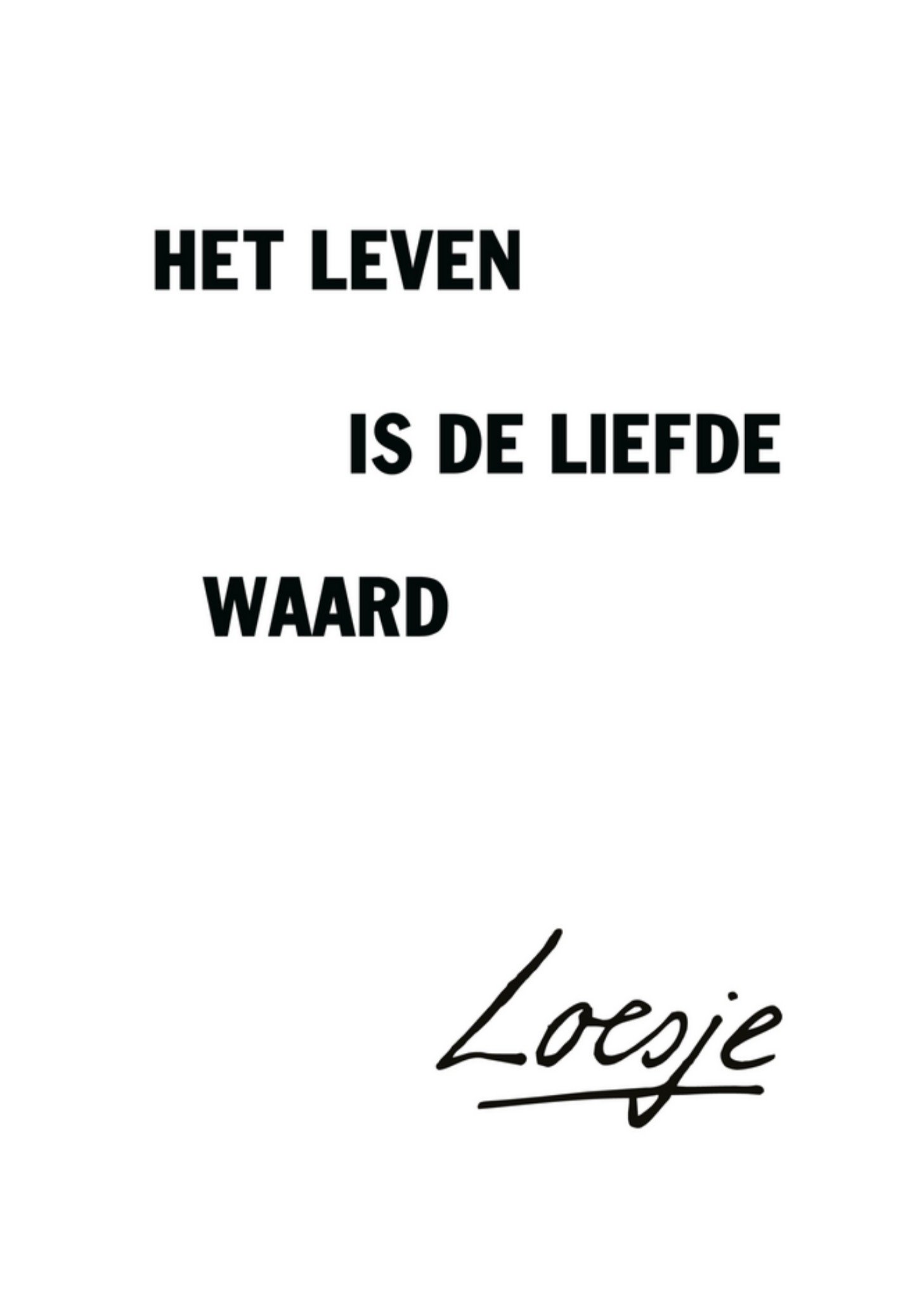 Loesje - Condoleancekaart - Typografie