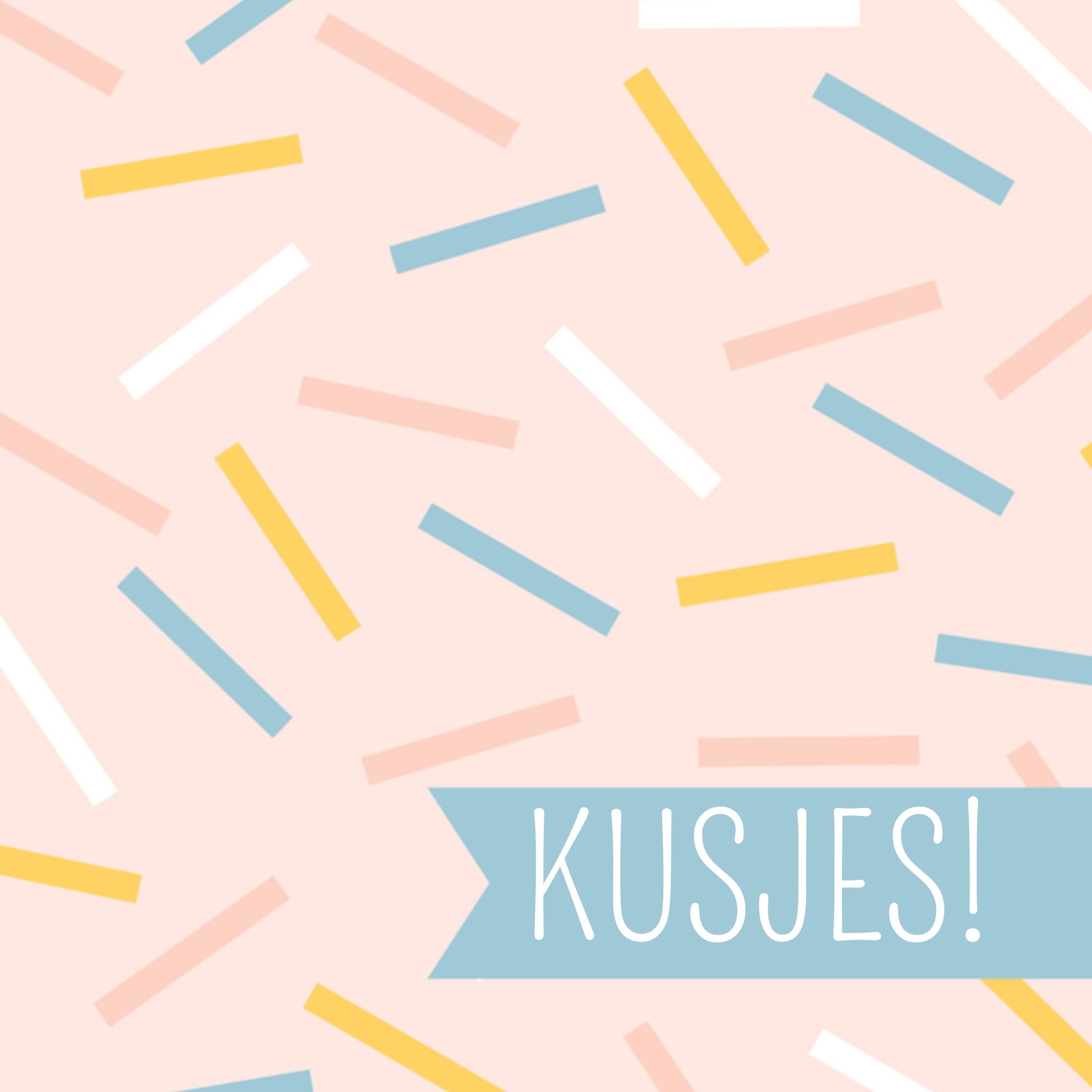 Greetz Vriendschapskaart confetti kusjes Vierkant