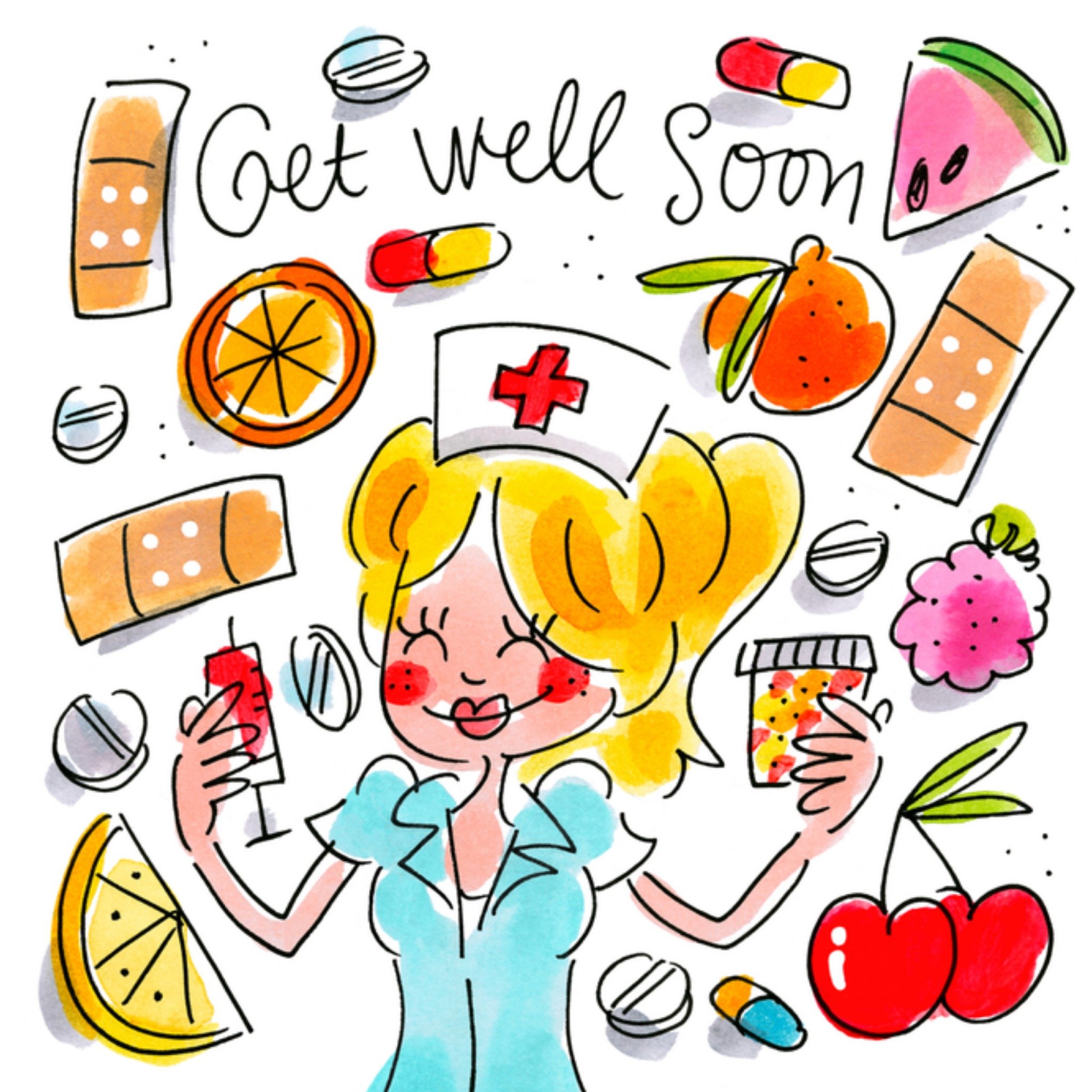 Beterschapskaart Verpleegkundige Vierkante Kaart Blond Amsterdam