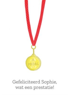 Wat Een Prestatie Geïllustreerde Medaille Felicitatiekaart