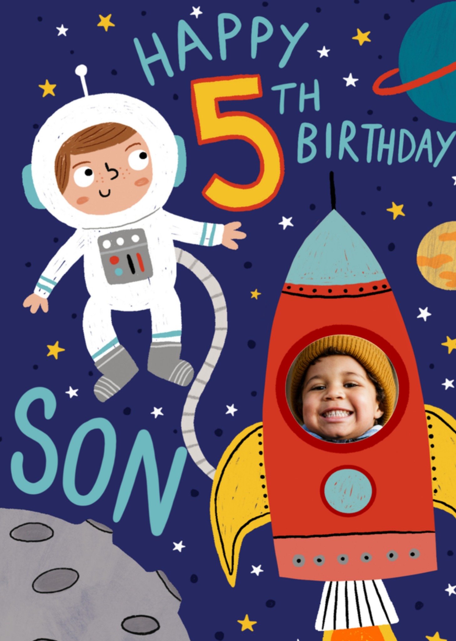 Verjaardagskaart Astronaut met leeftijd Kaart Greetz