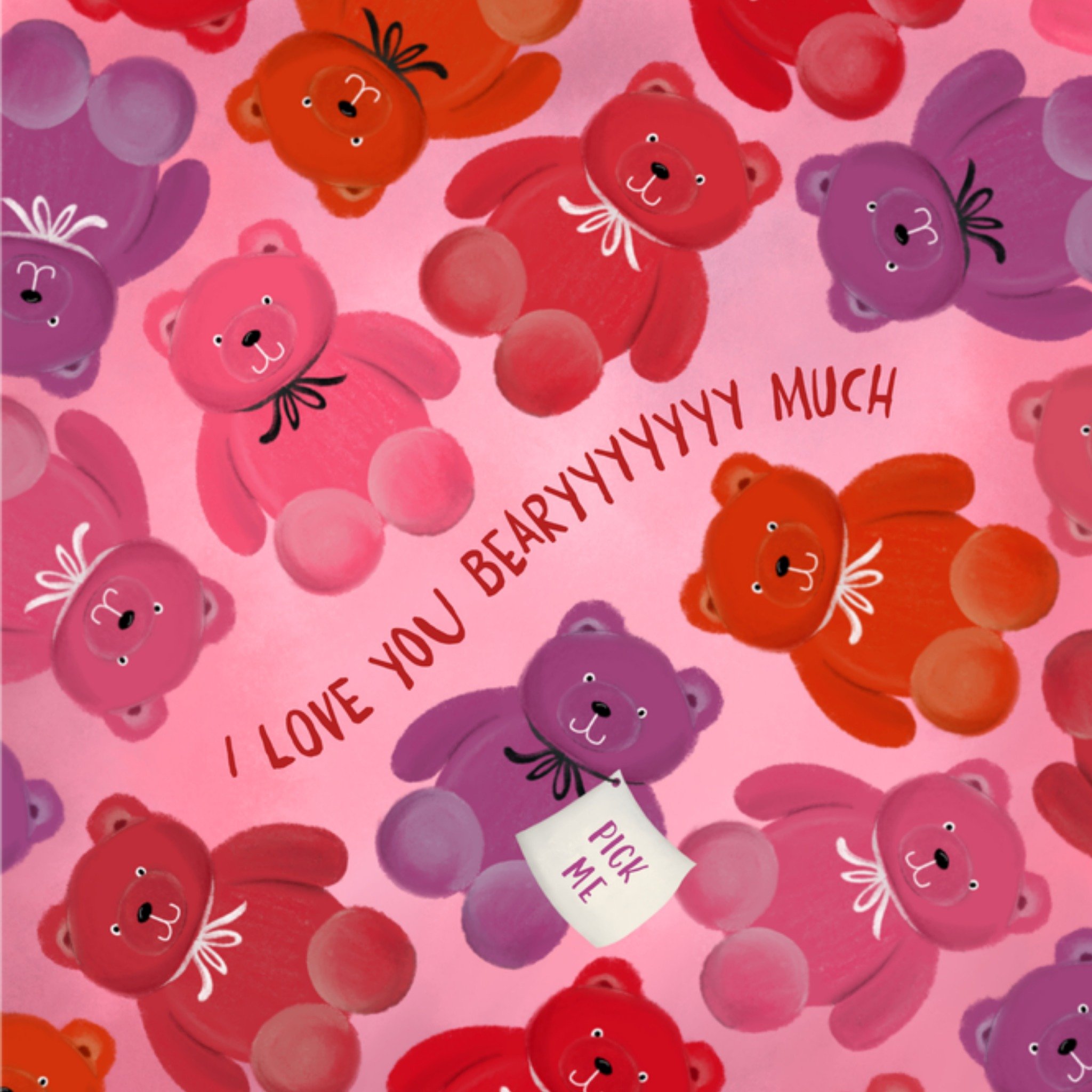 Greetz Valentijnskaart Knuffelbeer Vierkant