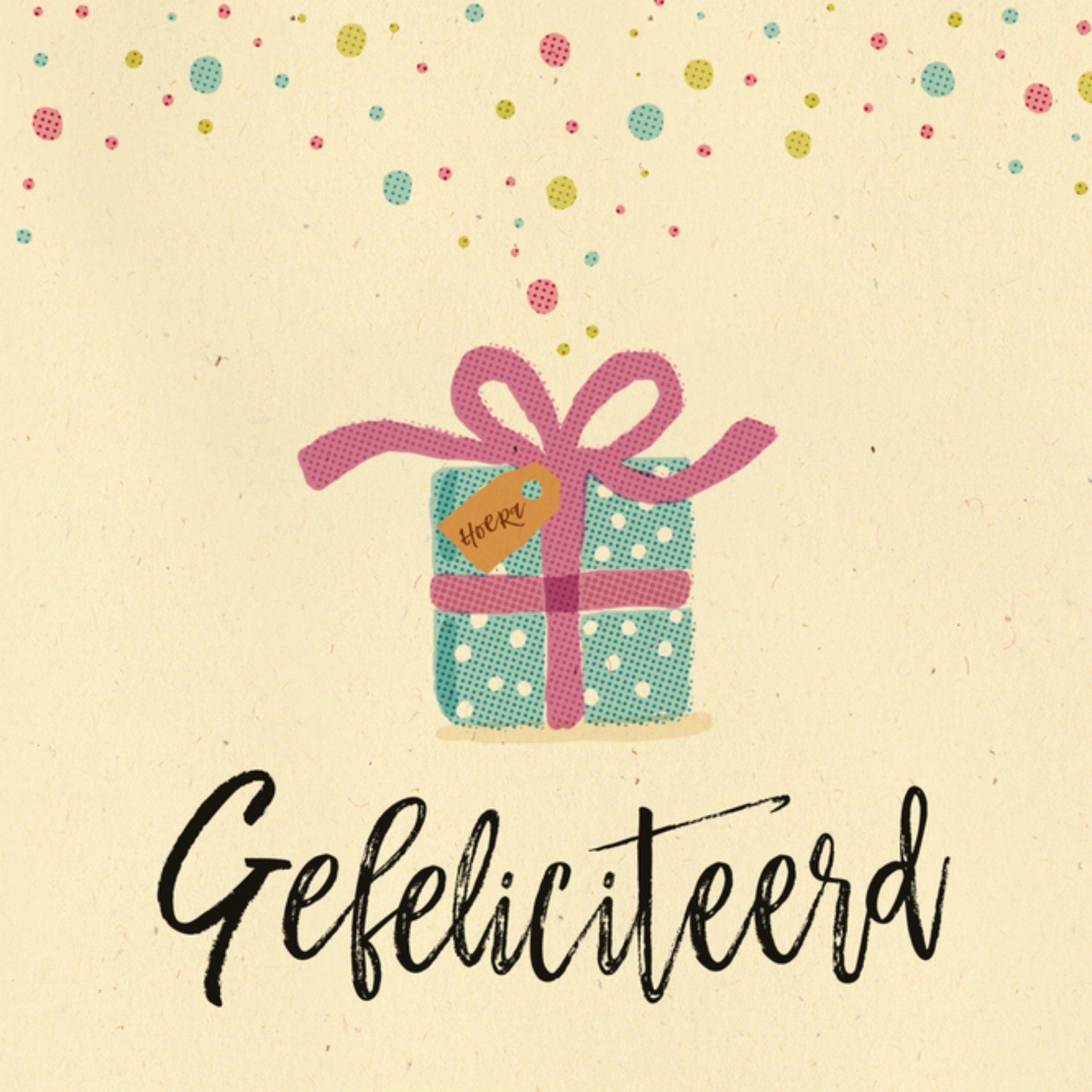 Felicitatiekaart cadeautje Vierkante Kaart Paperclip