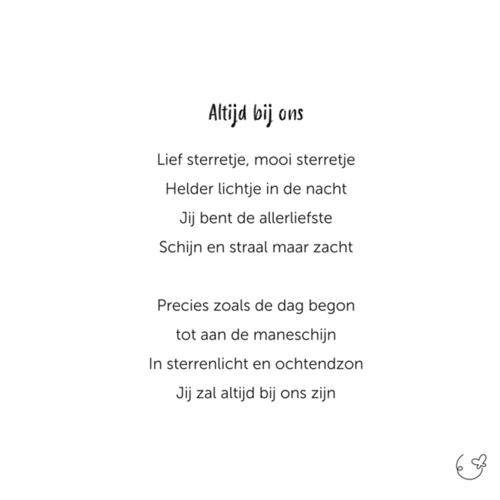 Kleine Vlindervoetjes Condoleancekaart bij ons Vierkant