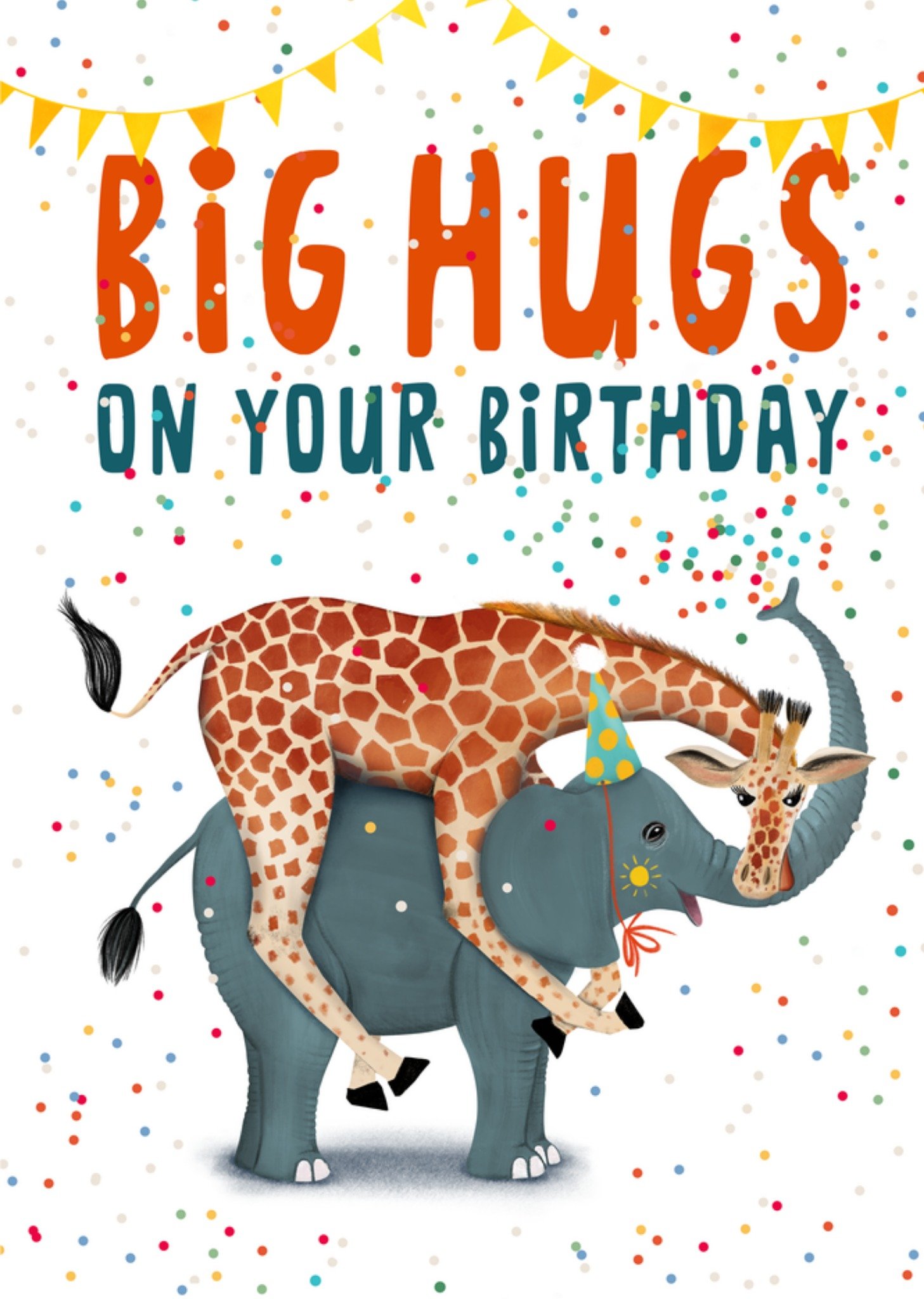 Patricia Hooning Verjaardagskaart Big hugs Dieren Kaart Fishuals