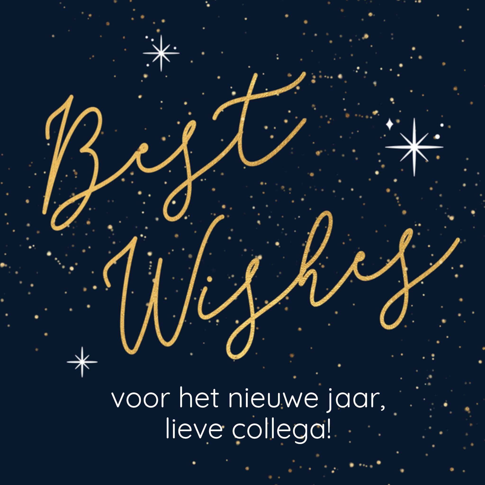 Luckz Nieuwjaarskaart Best Wishes Aanpasbare tekst Vierkant