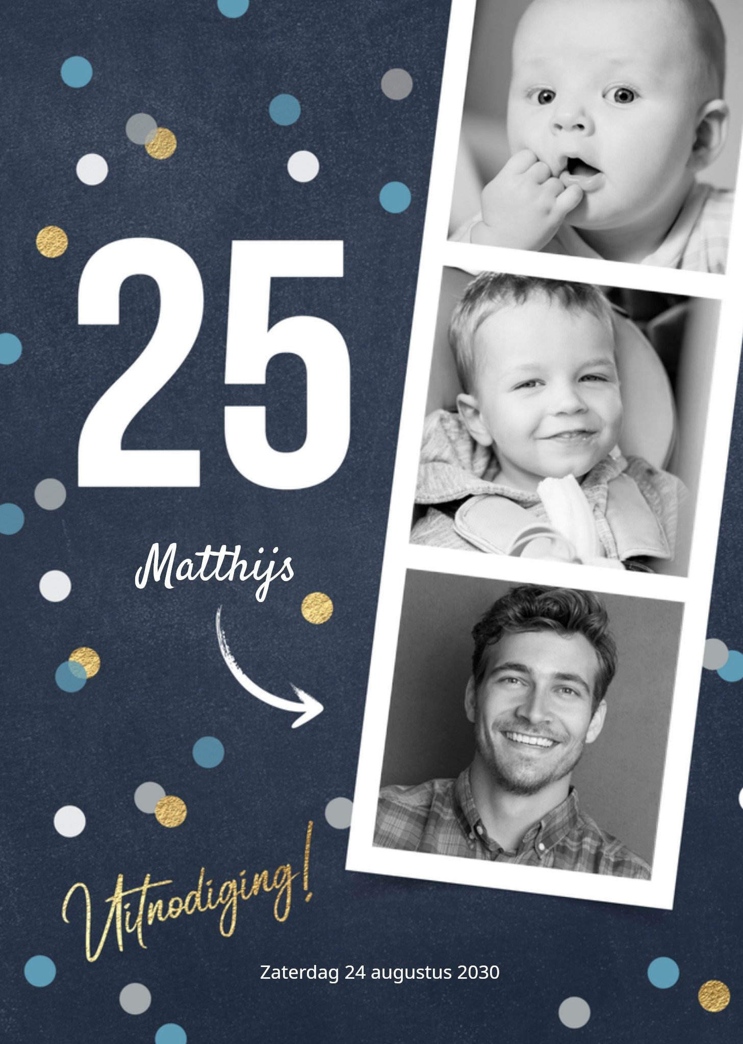 Uitnodiging Verjaardagsfeest 25 KaartLuckz