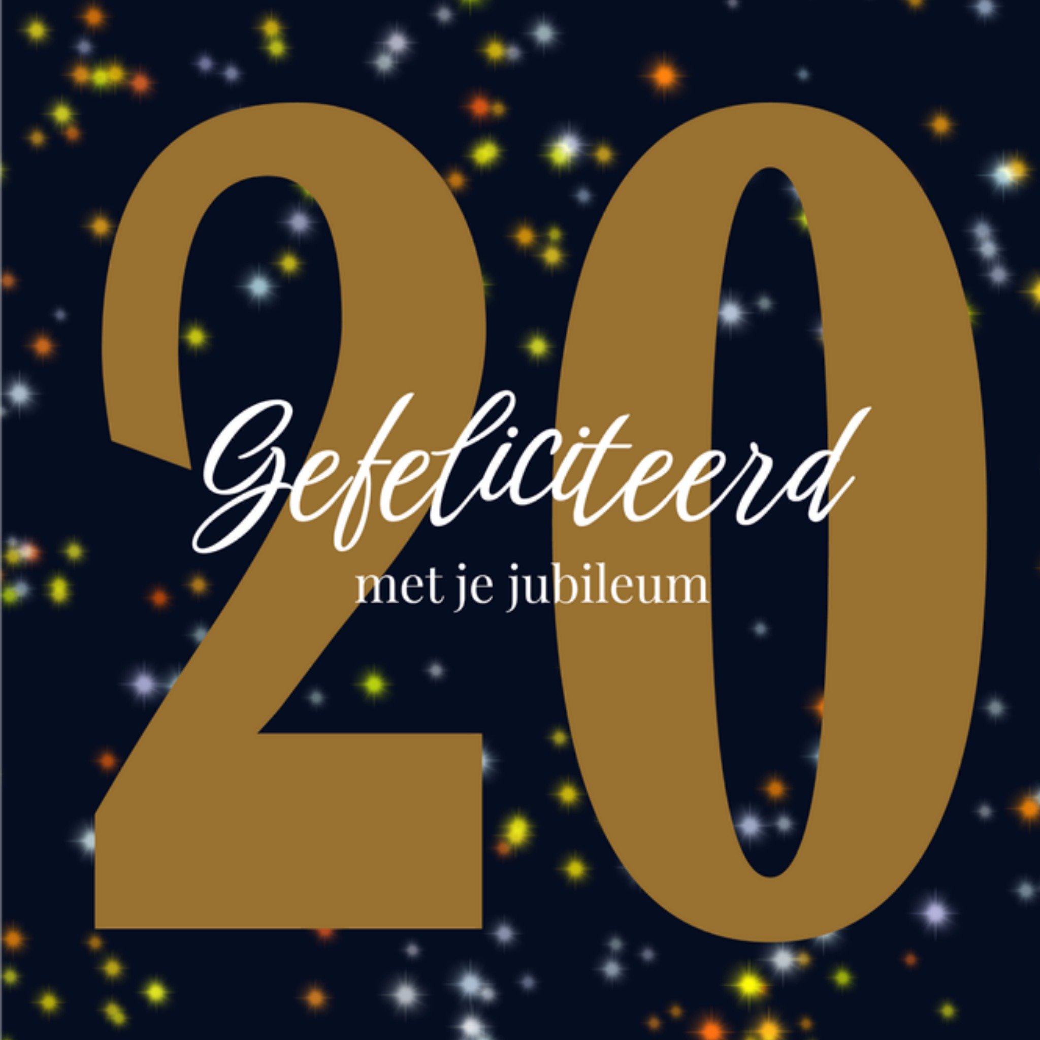 Greetz Werk jubileum kaart 20 Vierkant