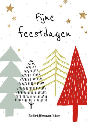 Geïllustreerde Winterbomen Zakelijke Feestdagen Kaart