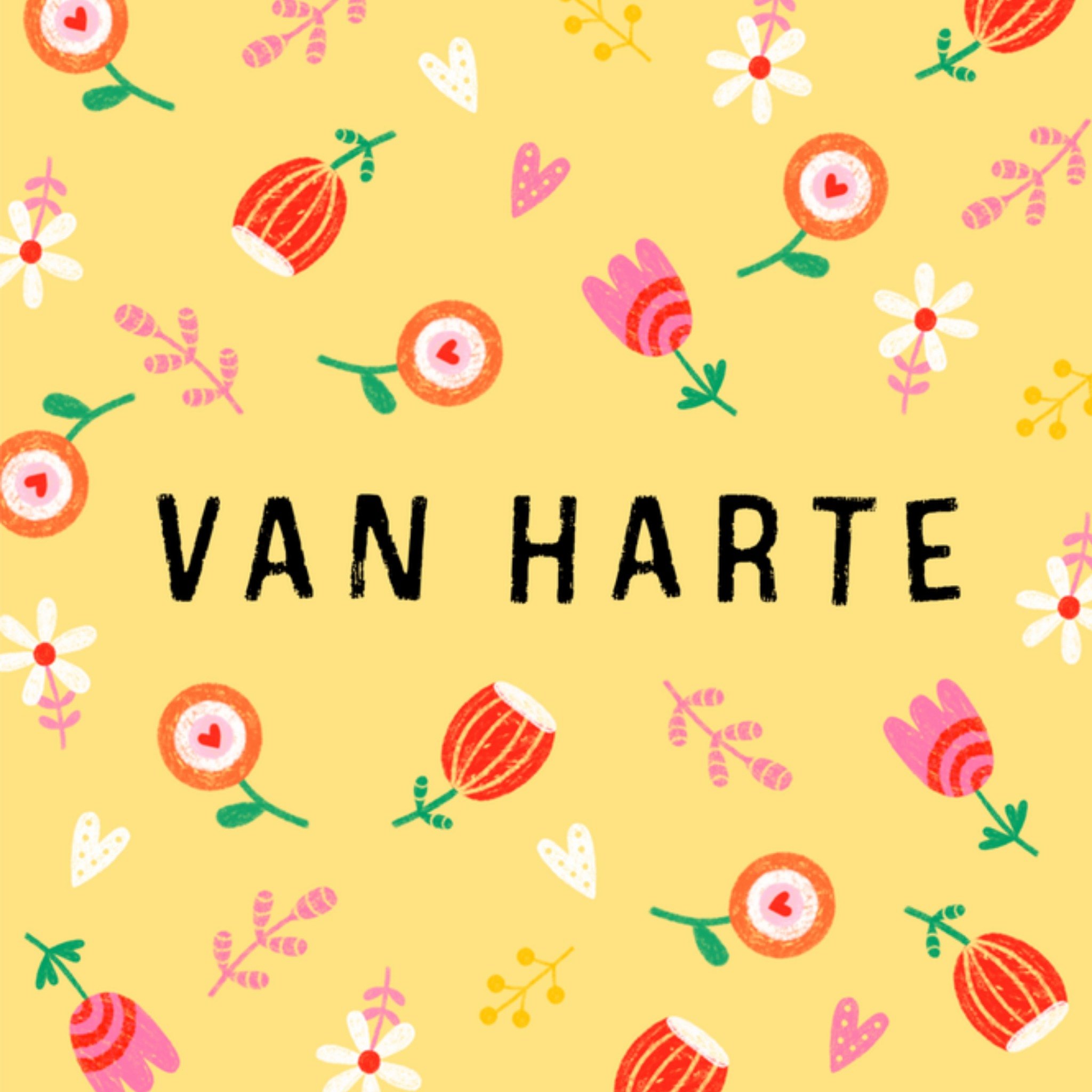 Verjaardagskaart van harte Vierkante Kaart Marieke Witke