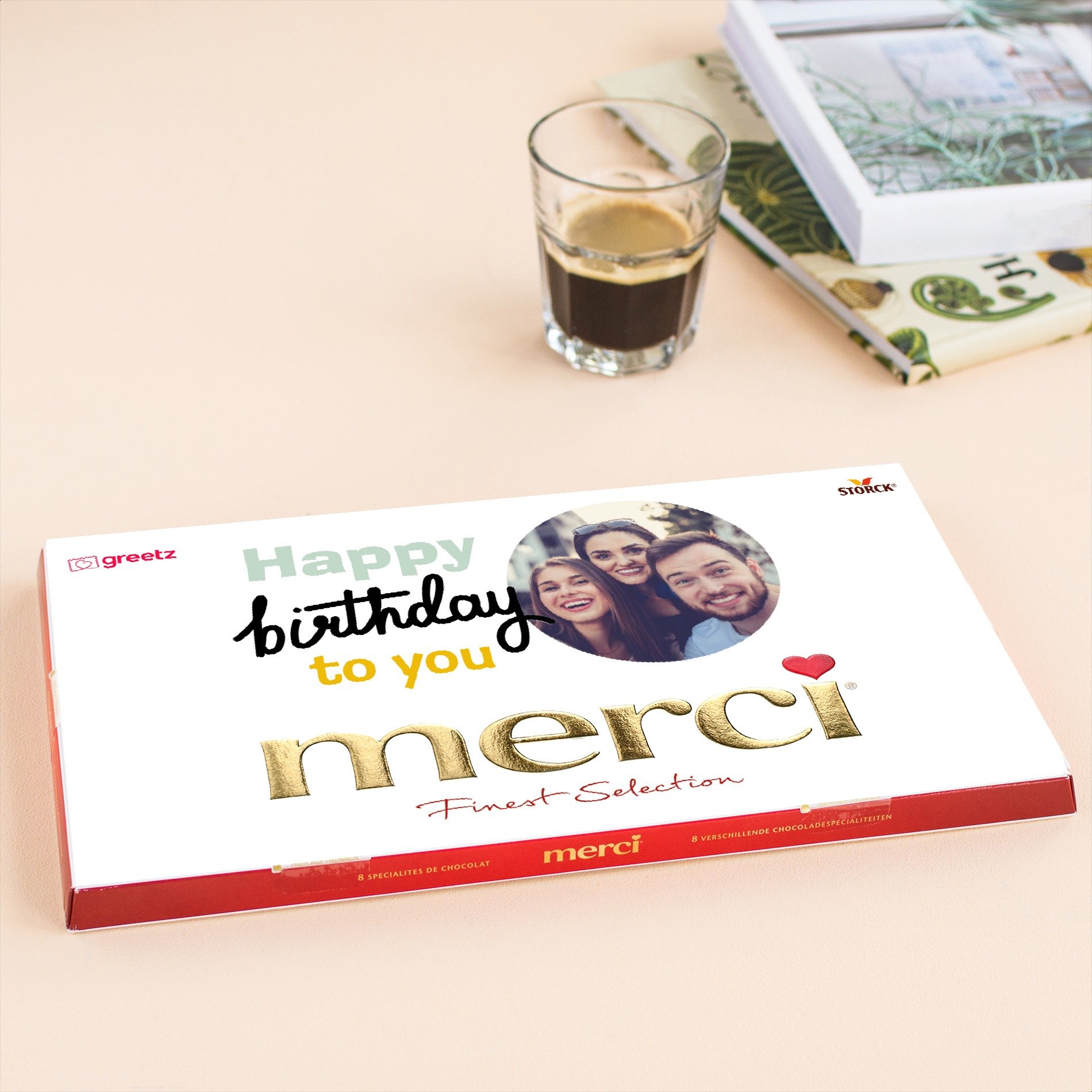 Merci | Birthday met eigen foto | 400g | Personalised Chocolate