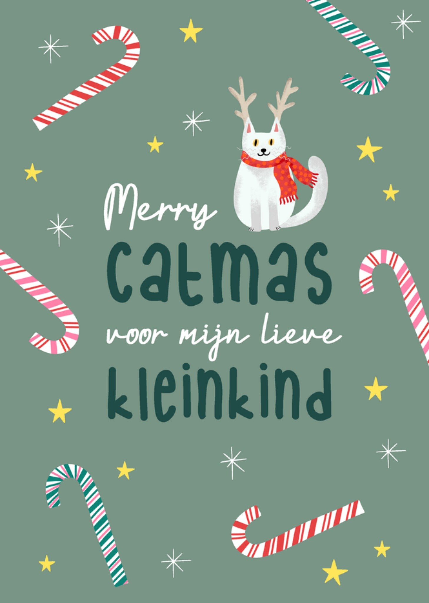 Kerstkaart Catmas Lieve kleinkind Greetz