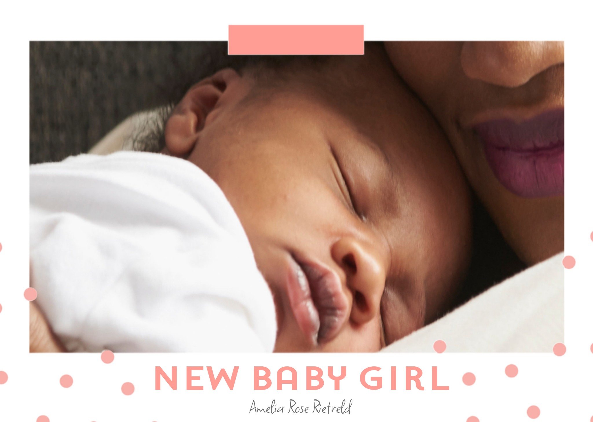Greetz Geboortekaart new baby girl met naam Standard Card