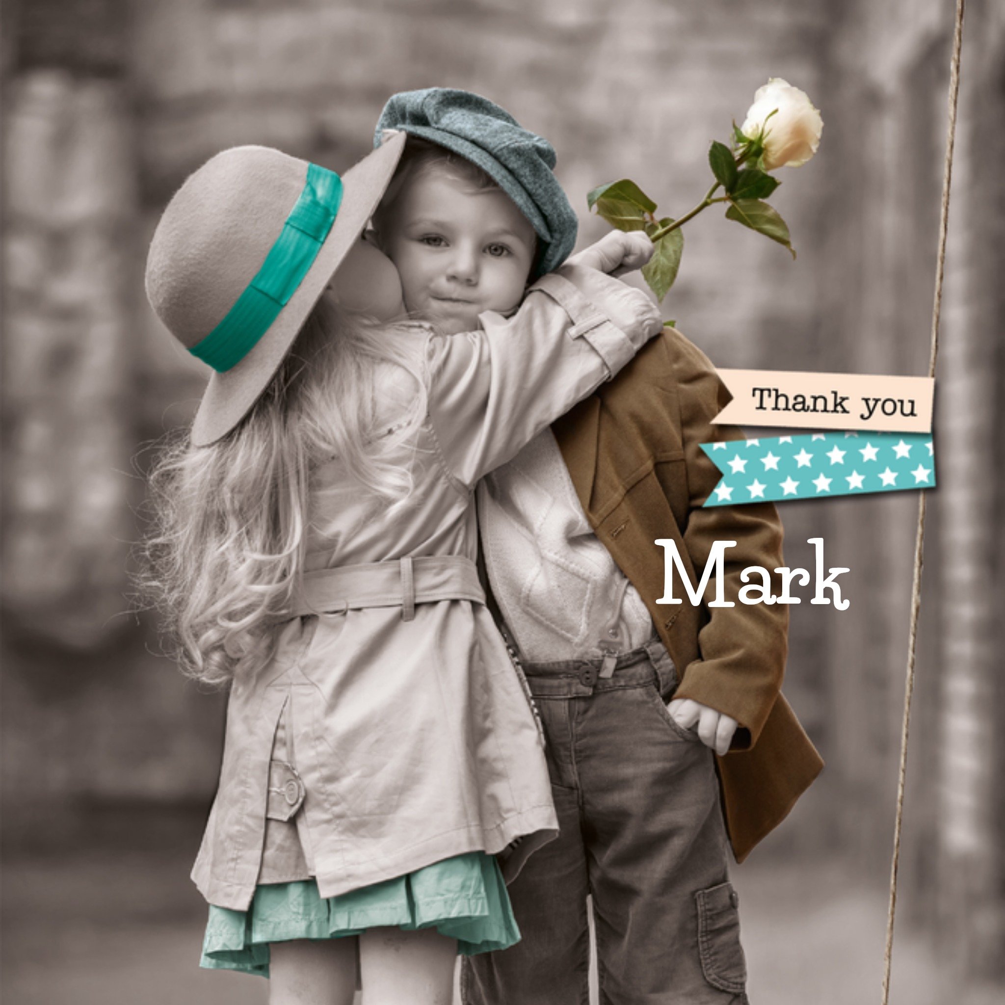 Bedankt kaart met aanpasbare naam Vierkante Kaart TMS